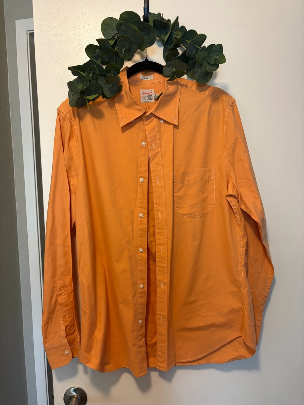 J. Crew Orange Cotton Long-Sleeve Button-Down Shirt